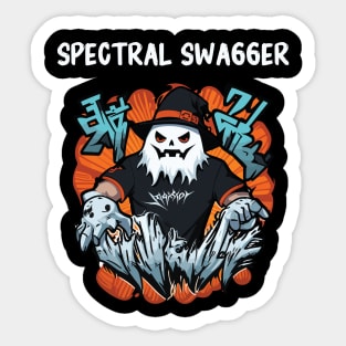 Spectral Swagger - Badass ghost for halloween Sticker